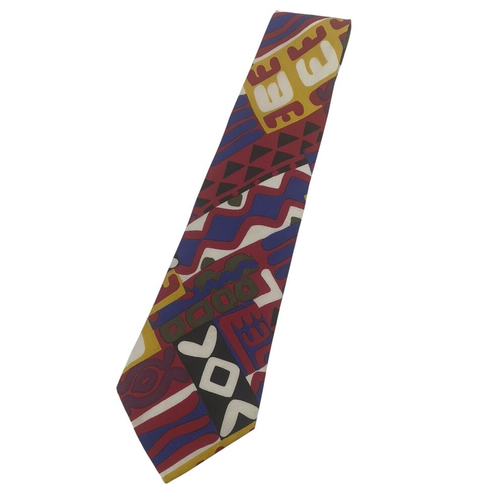 Henry Grethel silk tie colorful geometric